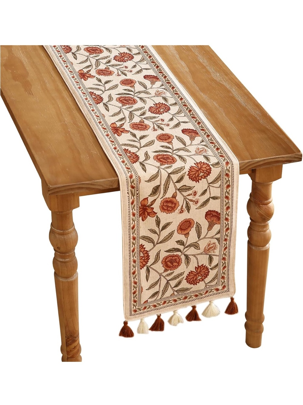 NEW ISAENNE Designer Elegant Linen Table Runner 12"x102”, Alvarado A